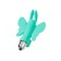 Vibro-tank-button on the finger Eromantica Butterfly, 10 cm, silicone, mint