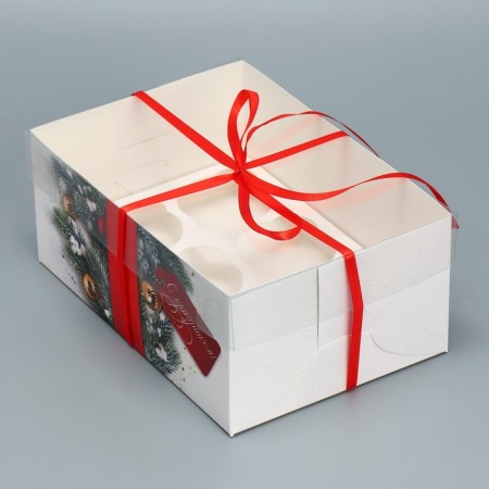 Capcake box “Happy holiday!”, 23 x 16 x 10 cm, new year-2