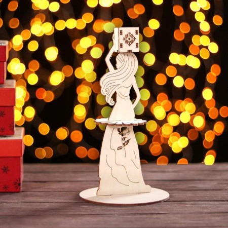 Wooden napkin "Indian beauty", with a stand under toothpicks, 25 × 13 × 13 cm-11
