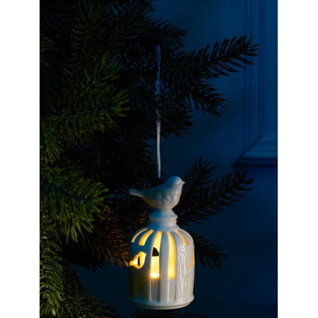 Suspension LED "bird" 5.8x5.8x11 cm, 1 LED, LR44x3 (in the set), T/white
