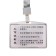 Badege-carman horizontal (external 98 x 58mm), internal 85 x 54 mm, metal, silver, tape 40cm
