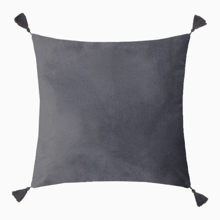 A set of decorative pillowcases Ethel with brushes, gray color, 45x45 cm - 2 pcs, polyester, velor-3