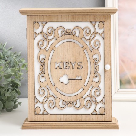 Keywood tree 6 hooks "Key from the house" openwork 21x6.9x26.5 cm