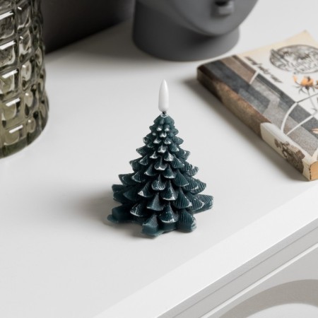 LED candle "Snow Christmas tree" 8 × 12 × 8 cm, wax, battery CR2032, glow warm white-1