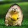 Garden figure "Hedgehog with apple" 15cm