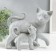 Souvenir Polystone "A cat with a kitten - a walk" Medallion heart, gray 17.5x9.5x19 cm