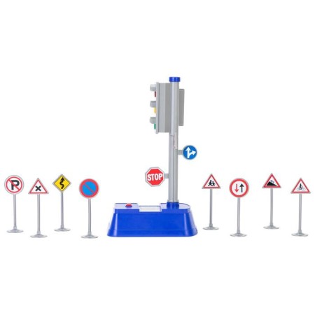 Traffic light 23 cm, light/sound, + 8 road signs-4