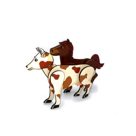 Puzzle - animals on Velcro "Farm"-3