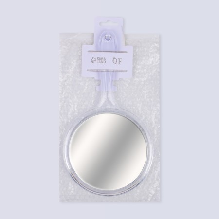 A mirror with a handle, bilateral, with an increase, D mirror surface 12.5 cm, the color is transparent-5