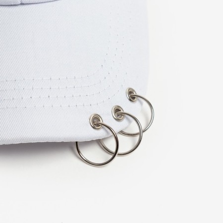 Women's cap minku with rings white color, rr 56-58-6