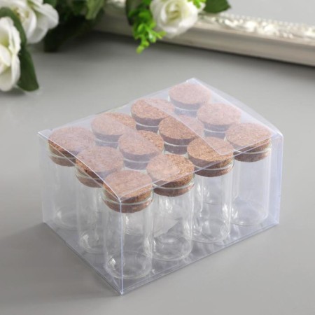 Decor for creativity Glass with a cork "Sausage" 6x3x3 cm-3