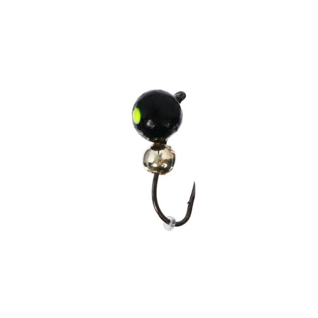 Mormyshka is black, lime eyes + ball silver, weight 1.15 g-1
