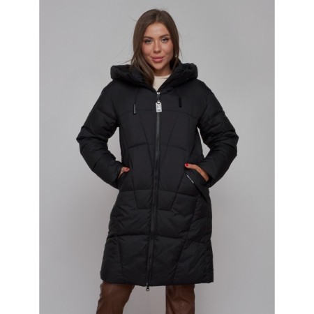 Coat insulated winter female, size 46, black color-11