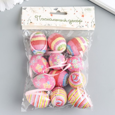 Decor Easter suspension "Egg - stripes" set 12 pcs egg 3x4 cm-2