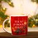 Ceramic set “heat in your hands”: a mug 350 ml, a spoon, red color