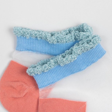 Women's socks glass minku color blue/pink, size 36-37 (23 cm)-5
