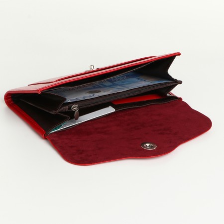 Women's wallet on magnet, red color-3