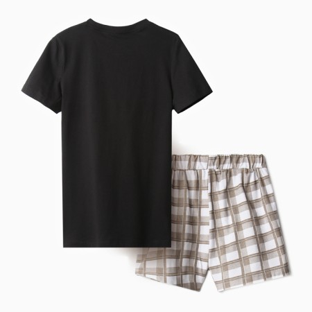 Homemade female set (T -shirt, shorts), black color, size 52-7