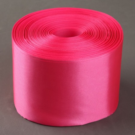 Satin ribbon, 100 mm × 100 ± 5 m, bright pink color-1