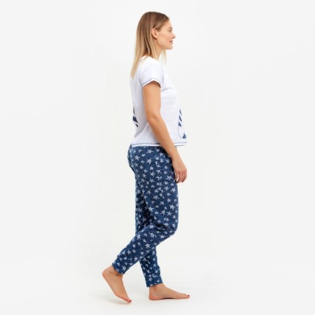 Female set (T -shirt, trousers) sailor, white color, size 46-2