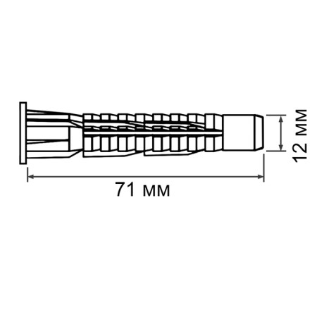 Tundra dowel, universal, polypropylene, 12x71 mm, 250 pcs-3