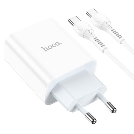 Network charger Hoco C97A, USB, Type-C, 20 W, Type-C-Type-C, 1 m, white-3