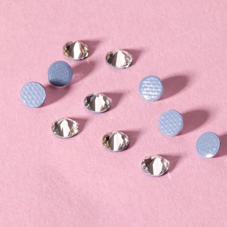 Thermocleic “cone” rhinestones, glass, ss16, d = 4 mm, 100 pcs, white color-1