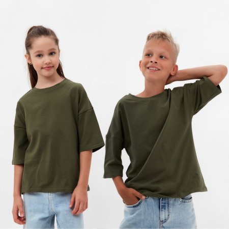 T -shirt Children's Minaku color khaki, height 104 cm