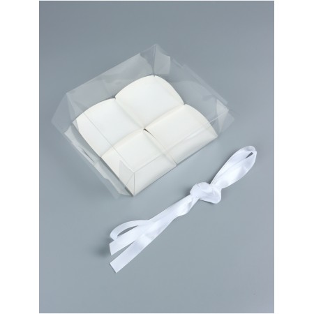 Box for cakes 4 pieces, white, 20 x 20 x 10 cm-2