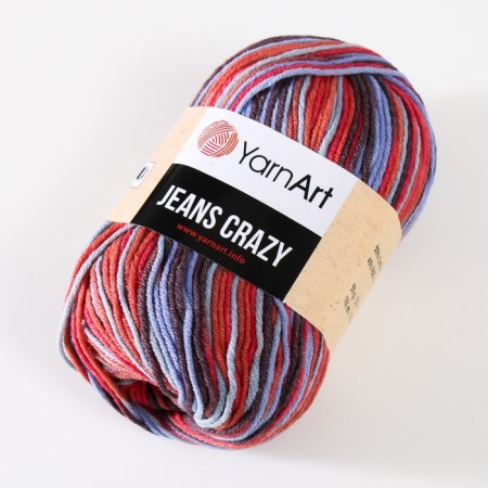 Yarn "Jeans Crazy" 55% cotton, 45% acrylic 160m/50g (8214 turquoise-terracote)-1