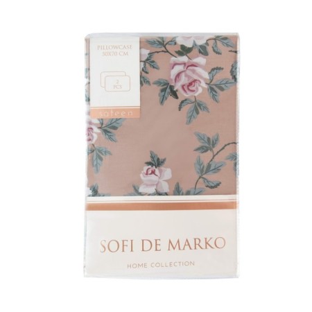 Pillowcase "Rosario", size 50x70, coffee color-1