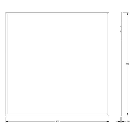 EvoForm mirror, with fatcet, 15 mm, 90x90 cm-1