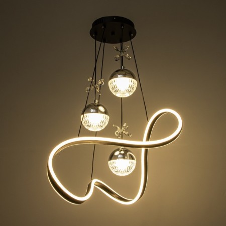 Lamp with PDD "Fiora" LED 140W 3000-6000K Black 49x49x15-115 cm-2