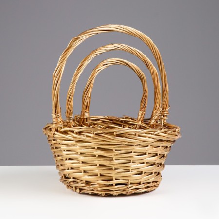 A set of baskets, 3 pcs, 25 × 12/29 cm, 21 × 10/25 cm, 17 × 9/20 cm, willow-1