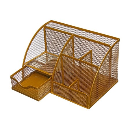 Chancellery trifles stand Calligrata, 7 departments, mesh, metal, black-1