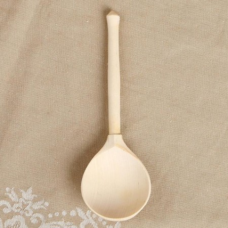 A spoon is half -bastard, without painting, milling milling, 19 × 6 cm-1