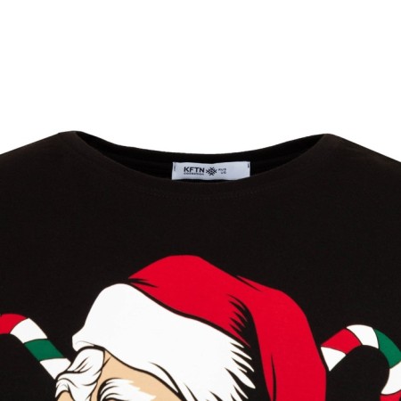 Pajama New Year's male KAFTAN "Santa Claus", red/black color, size 48-9