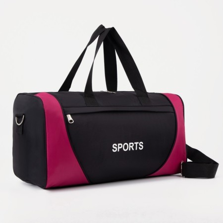 Sports bag with lightning, external pocket, black/pink color