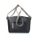 Female bag, artized leather, 285x190x80 cm, black/beige