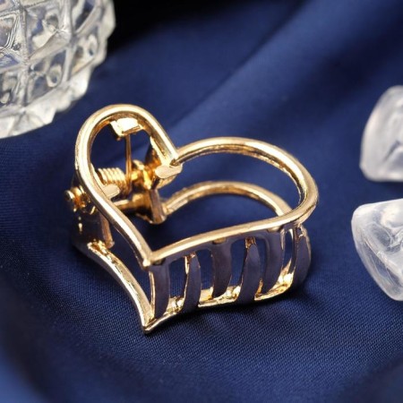 Hair crab "Margarita" heart, 2.5 cm, gold-1