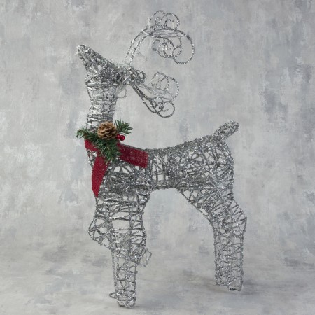 LED figure "Deer", 30 × 60 × 12 cm, metal, 220 V, glow of white-1