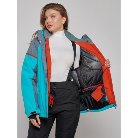 Ski jacket female, size 52, turquoise color-10
