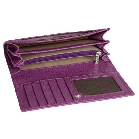 Wallet on the button, Dep. For bills/maps (6)/coins, purple color 18x9x2.5cm-1