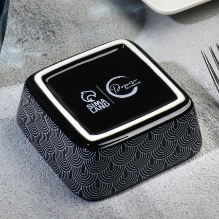 Ceramic ornament sauce, 8.5 x 8.5 x 3.5 cm, black color-1