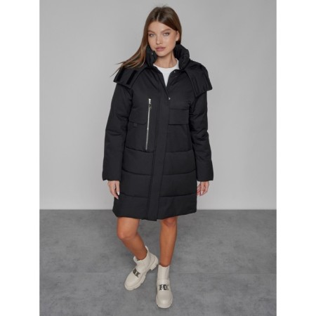 Coat insulated winter female, size 48, black color-9