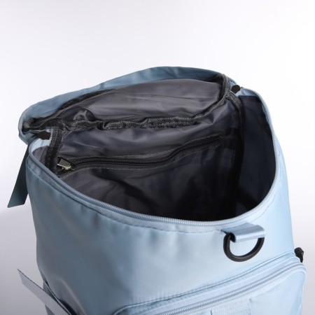 A backpack-snuffle with a zipper, 4 outer pockets, a shoe detachment, blue color-5