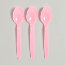Tablespoons plastic, 6 pcs., Pink color