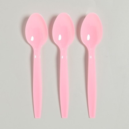 Tablespoons plastic, 6 pcs., Pink color
