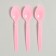 Tablespoons plastic, 6 pcs., Pink color