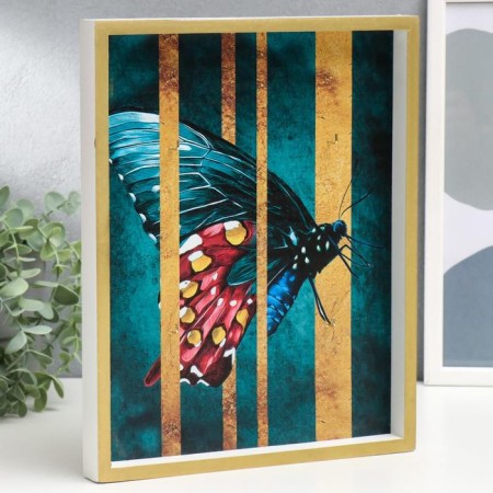Decorative woods "Butterfly and stripes" 30x24.1x2.6 cm-1